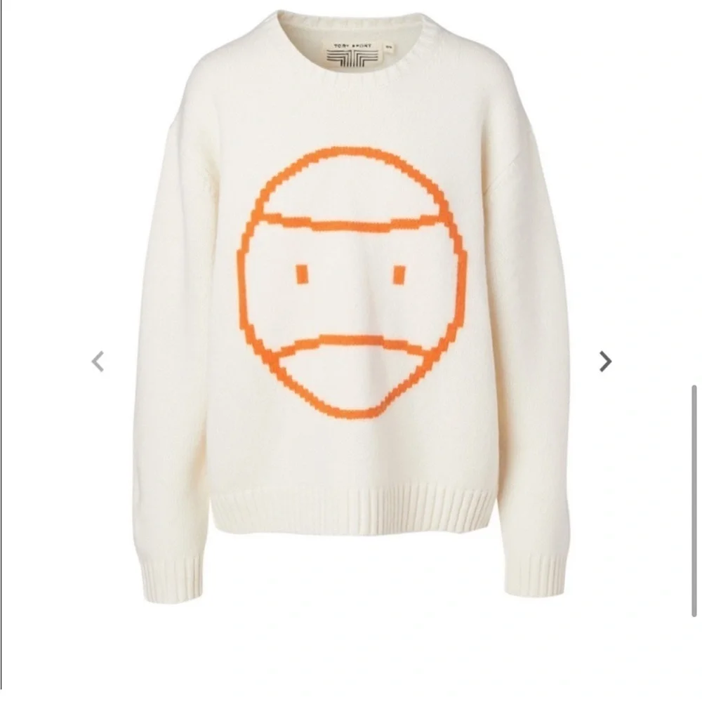 Tory Burch Sport / chunky Little Grumps pixel tennis merino wool Sweater XS